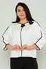 Favori Casual Plus Size Blouse Black Ecru серовато бежевый