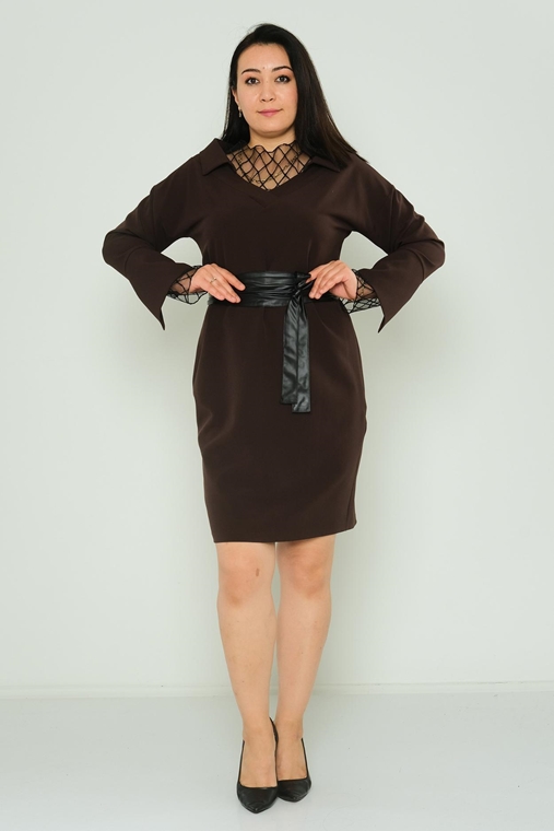 Mac Park Casual Dress Black Brown