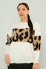 Wo-man Casual Jumpers Black Bordeux Caramel الكراميل