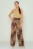 Lila Rose Casual Trousers Black Leopard-Brown Leopard-Brown