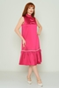 Plisse Casual Dresses Black Green Fuchsia Ecru Powder Fuchsia