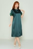 Plisse Casual Dresses Black Green Bordeux Ecru Powder أخضر