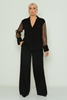 Explosion Casual Plus Size Suits Black-Gold Siyah