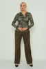 Explosion High Waist Casual Trousers Brown Хаки