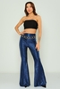 Lila Rose High Waist Casual Trousers Sax