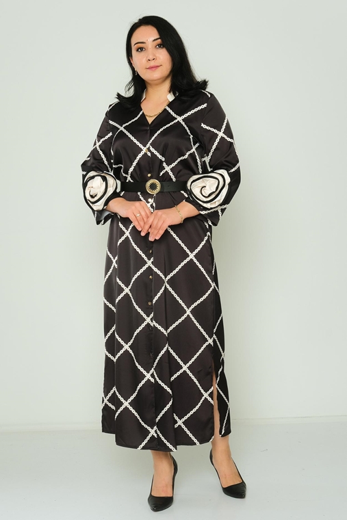 Pole & Pole Maxi Casual Dress Black-Beige Brown-Beige Bordeux-Beige Beige-Black