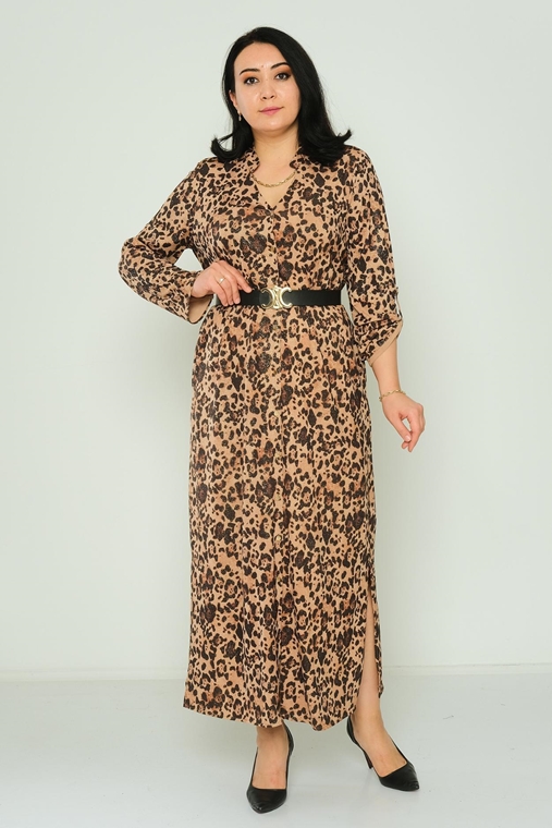 Pole & Pole Maxi Long Sleeve Casual Dress Black-Mink