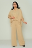 Pole & Pole Casual Plus Size Suits Black-Gold Beige-Gold Green-Gold Camel-Gold Brown-Gold Bordeux-Gold ذهب - اللون البيج