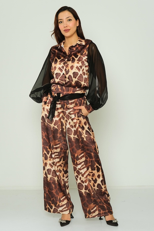 Lila Rose Casual Trousers Leopard Snake