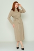 Pitiryko Maxi Long Sleeve Casual Dresses Beige Dark