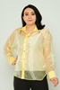 Pole & Pole Casual Plus Size Blouse Black Yellow Ecru Yellow