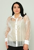 Pole & Pole Casual Plus Size Blouse Black Yellow Ecru Ecru