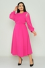 Qne Tu Casual Dress Brown Navy Fuchsia ضارب الى الحمرة