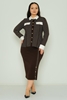 Modamila Casual Plus Size Suits Black Brown Brown