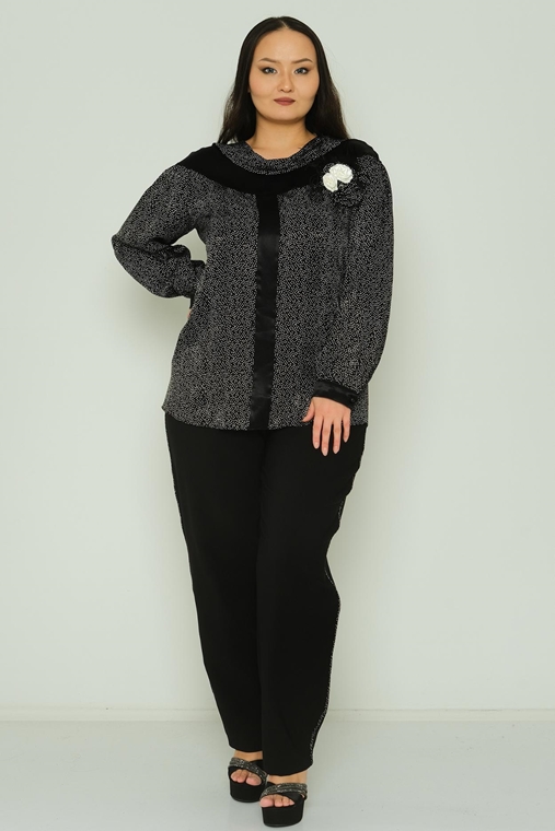 Modamila Casual Plus Size Suits Black