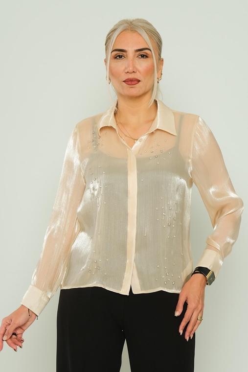 Mac Park Casual Plus Size Shirts Stone