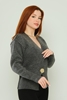 Wo-man Without Hood Buttoned Casual Cardigans Black Grey Bordeux Beige füme