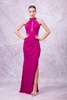 Odrella Night Wear Evening Dresses Black Fuchsia Leopard Emerald Fuchsia