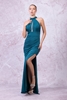 Odrella Night Wear Evening Dresses Black Fuchsia Leopard Emerald Emerald