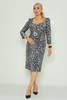 Aja Night Wear Evening Dress Black Grey-Leopard Brown-Leopard Gri - Leopar