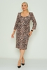 Aja Night Wear Evening Dress Black Grey-Leopard Brown-Leopard Kahverengi - Leopar