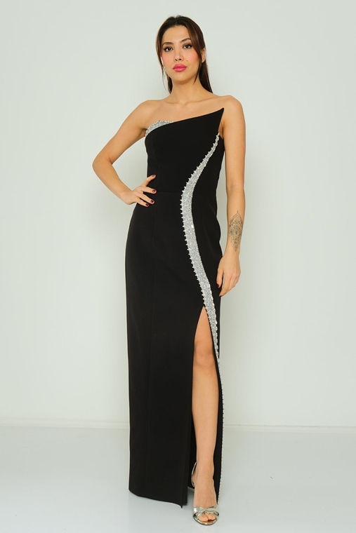 Rengin Night Wear Evening Dresses Black Sax Olive