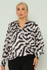 Zanzi Long Sleeve V Neck Casual Blouse 807LEOPAR