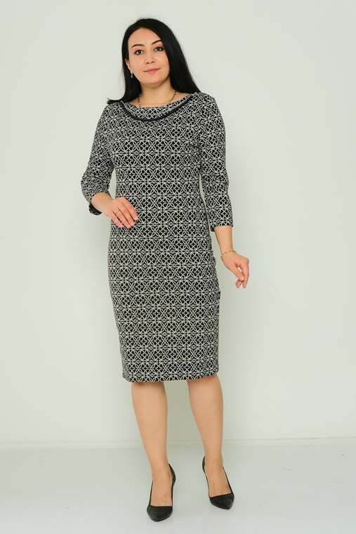 Biscuit Long Sleeve Casual Dress Black