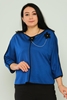 Favori Casual Plus Size Blouse Black Ecru Sax