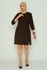 Mac Park Casual Dress Black Brown Stone Brown