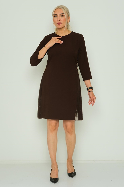 Mac Park Casual Dress Black Brown Stone