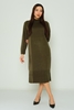 Pitiryko Long Sleeve Casual Dresses Khaki Dark