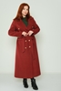 Dolce Bella Casual Woman Coats Brown Red Dark Koyu Kırmızı