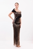 Odrella Night Wear Evening Dresses Black indigo Black-Copper لون - أسود