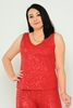 Pole & Pole Casual Plus Size Blouse Black Red Sax Black-Silver Beige-Silver Kırmızı