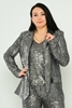 Pole & Pole Casual Plus Size Jackets Jackets Black Red Sax Black-Silver Beige-Silver Siyah - Gümüş