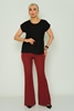 Pole & Pole Casual Trousers Black Bordeux Beige Ecru bordo şarabı