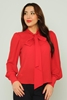 Mees Casual Blouses Black Red Powder Cream Kırmızı