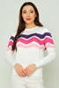 Yes Play Casual Jumpers Black-Ecru Ecru-Purple Ekru - Mor