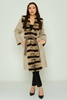 Joymiss Coat Knee Lenght Street Wear Fur Grey Camel لون الجمل