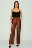 Fimore High Waist Casual Trousers قرميدة