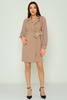 Green Country Knee Lenght Long Sleeve Casual Dresses Black Mink Vizon