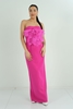 Rengin Night Wear Evening Dresses Black Fuchsia Ecru Fuchsia