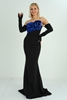 Hot Contact Night Wear Evening Dresses Black Blue Black-Sax Black-Red Black-Ecru زرقاء داكنة ساطعة - أسود