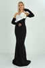 Hot Contact Night Wear Evening Dresses Black Blue Black-Sax Black-Red Black-Ecru البيج الرمادي - أسود