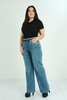 Mosento High Waist Street Wear Denim Trousers Blue Green Brown Bordeux أخضر