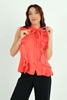 Joymiss Sleevless Casual Shirts Black Ecru Pomegranate Flower Pomegranate Flower