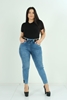 Mosento High Waist Street Wear Denim Trousers Black Blue أزرق