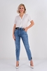 Mosento High Waist Casual Trousers Black Blue أزرق