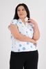 Prety Women Casual Plus Size Blouse Black Blue Lilac أزرق